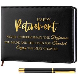 Ctosree Retirement Guest Book with Signature Pen Retirement Party Gift Supplies for Women Men Office Colleague Advice and Wishes Decorations(Stylish)