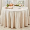 SARO LIFESTYLE Poly and Linen Blend Toscana Tablecloth with Hemstitch