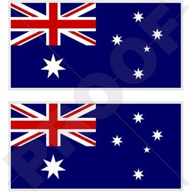 Australia Australian Flag 5.1" (130mm) Vinyl Bumper-Helmet Stickers, Decals x2