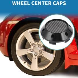 A ABSOPRO Wheel Center Caps Hub Caps Rim Center Caps OD: 68mm/2.68" Wheel Caps Hubcap Plastic Black 1 Pc with Black Light Carbon Fiber Pattern Sticker
