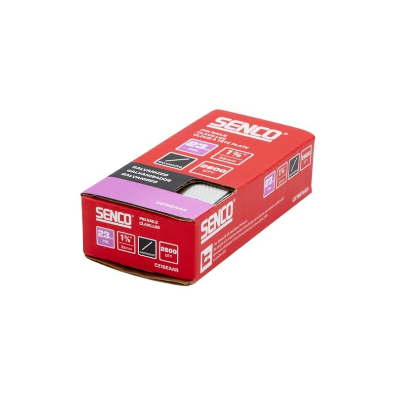 SENCO CZ16EAAR 1-3/8" 23 Gauge Pin Nails, Galvanized Finish 2,600