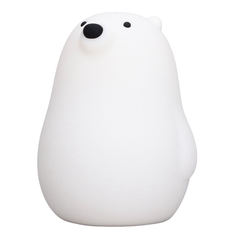 LED Night Light Cartoon White Bear Baby Pat Light USB