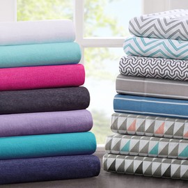 Intelligent Design Cotton Blend Jersey Knit Wrinkle Resistant, Soft Sheets with 14" Deep Pocket All Season, Cozy Bedding-Set, Matching Pillow Case, Full, Teal, 4 Piece