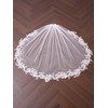 EllieHouse Womens Short Fingertip Length 1 Tier Lace White Wedding