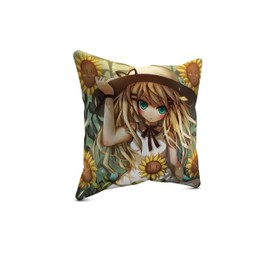 Gallery of Innovative Art – Anime Happy Sunflower Premium Cushion 40 x 40 cm with Filling