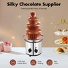 CUBELLIN Electric Chocolate Fondue Fountain Machine 4-Tier Chocolate Waterfall Fountain