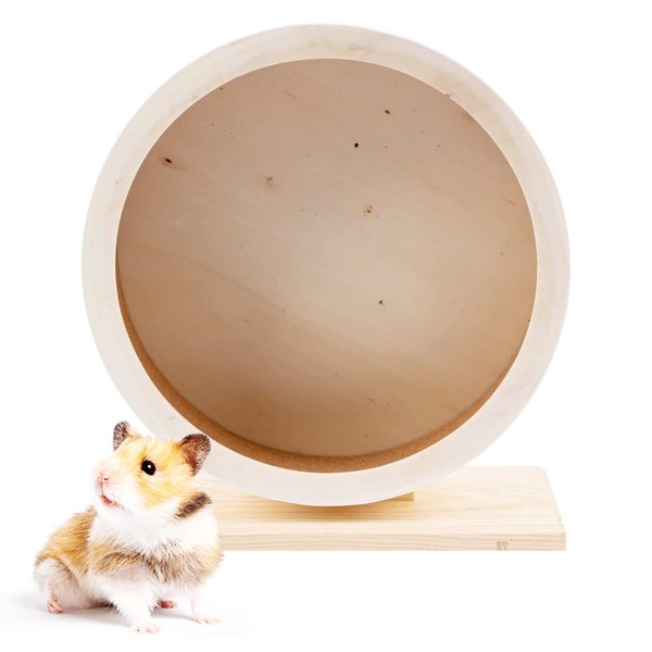 Hamster Running Wheel Small Animal Toy Wooden Mute Cork Mat