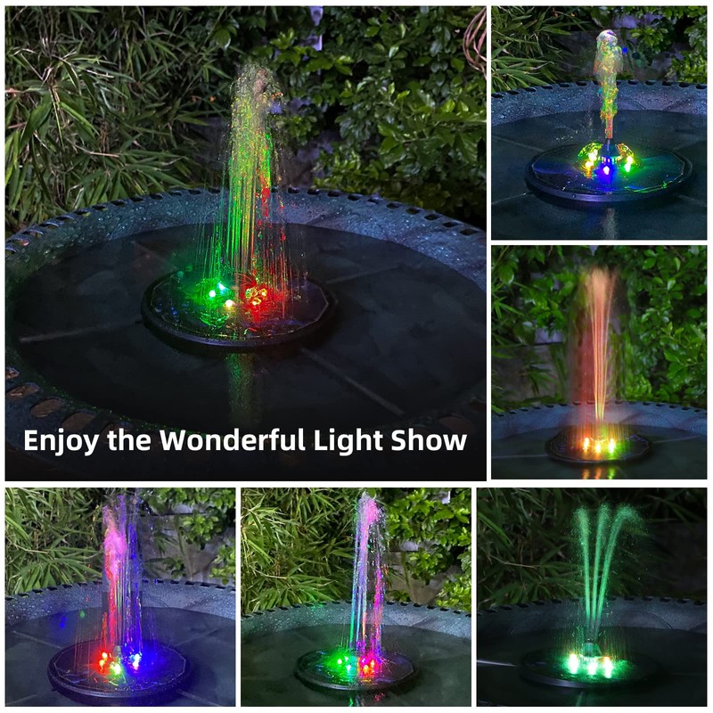 AMIAEDU Solar Fountain, Powered Water 4W Pump for Bird Bath
