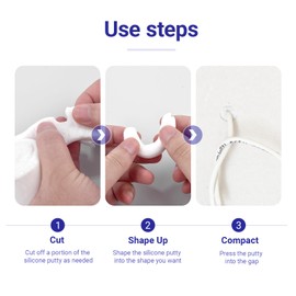 Leopong Moldable Silicone Putty, Waterproof, Stay Pliable,Good Plasticity for Repair and Fill Various Gaps in Bathrooms, Fountains, Water Pipes, Walls (Grey)