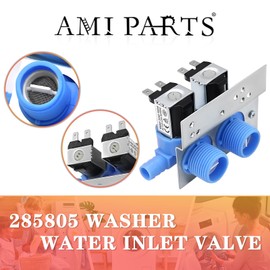 New Upgrade 285805 Washer Water Inlet Valve with Mounting Bracket Fit for Whirlpool Kenmore Maytag Fri-gidaire Electrolux Washer Replaces ap3094541 kaws850jq4 lsq8243hq0 7mlsc9545jq2 by AMI PARTS