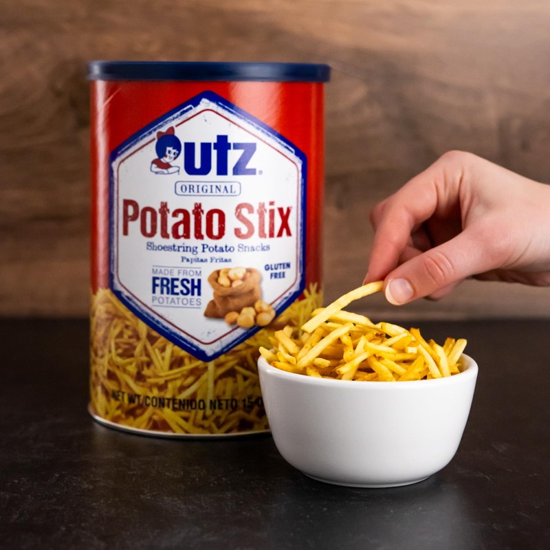 Utz Potato Stix, Original – 15 Oz. Canister – Shoestring