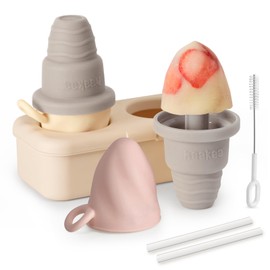 Haakaa Freeze-N-Sip Ice Cream Molds, Mess Free Popsicles Molds Ice Pop Makers, BPA Free Food Grade Silicone Homemade Ice Pop Molds for Kids 3 Years+ (Slate Berry)