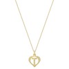 CARISSIMA 9ct Yellow Gold Diamond Cut Initial Heart Pendant on