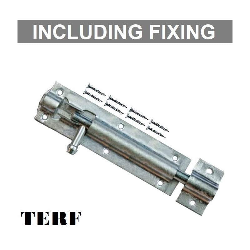 TERF® Heavy Duty Galvanised Tower Door Bolt Barrel Slide Lock