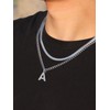 Esmoly Men's Necklace with Letters A-Z Silver Gold Black Letters
