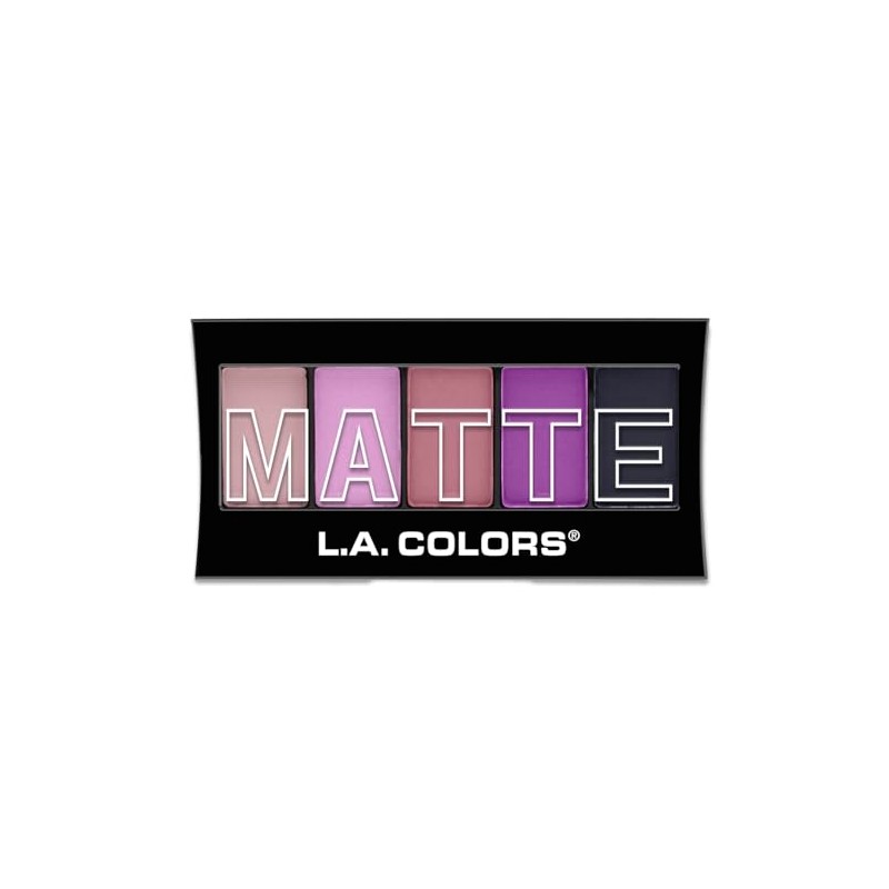 L.A. COLORS 5 Color Matte Eyeshadow Palette, Plum Pashmina CEM479