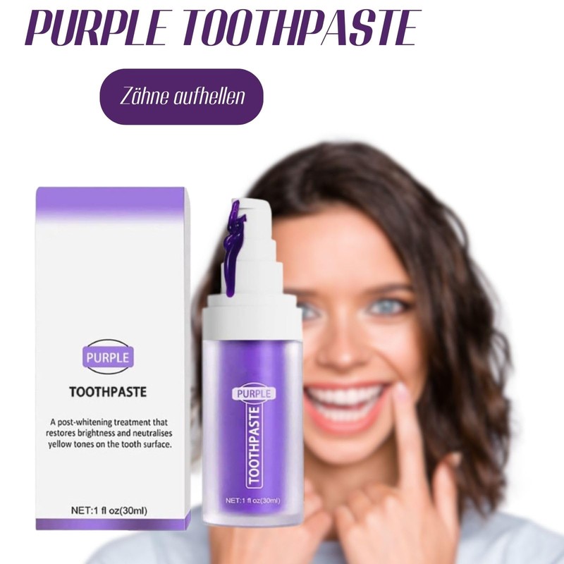 Purple Teeth Whitening Toothpaste, Purple Toothpaste Whitening for White Teeth,