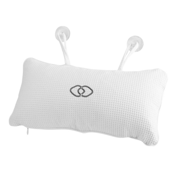 Nikou Bathtub Spa Pillow, White Non-Slip Bath Pillows with Suction Cups, Supports Neck and Shoulders, Head Rest for Hot Tub Home Spa Bathtub