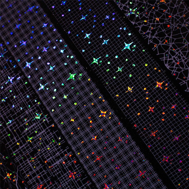 MOLNESO 6 Rolls Clear Holographic Decorative Tape, Wide PET Star