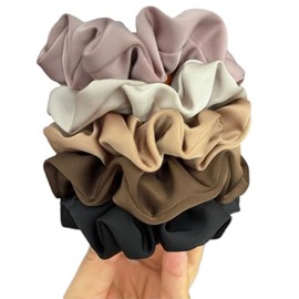 Paquete de 5 coleteros de satén y seda para el pelo: para cabello rizado, para todo tipo de cabello, para mujeres y niñas.