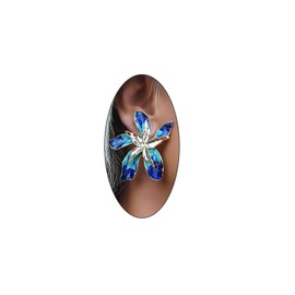 Boho Big Flower Studs Earrings for Women,Cute Gold Statement Dangle Earrings Unique Large Floral Drop Earrings,Fashion Party Prom Jewelry Gifts (Blue)