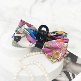 Burnaby Purple Scarf Ribbon Clamp Pin / 버나비 퍼플 스카프 리본 집게핀