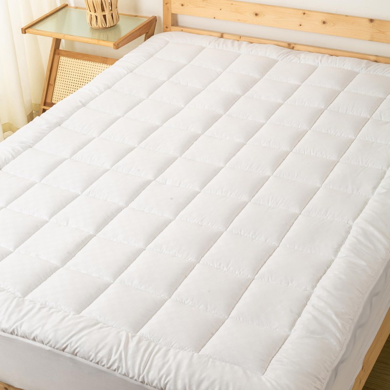 Nutan, Quilted Fitted Mattress Pad – Fitted Elastic Quilted Protector,