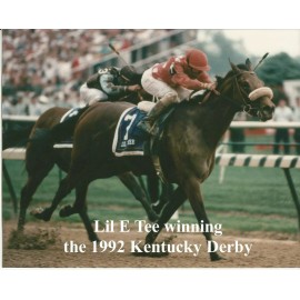 1992 - LIL E TEE winning the Kentucky Derby - Color Close Up - 10" x 8"