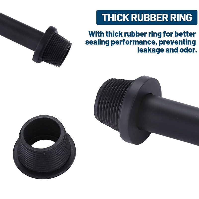 HAMOLER Round Bottle P-Trap 1 1/4 Adjustable Bathroom Basin Sink