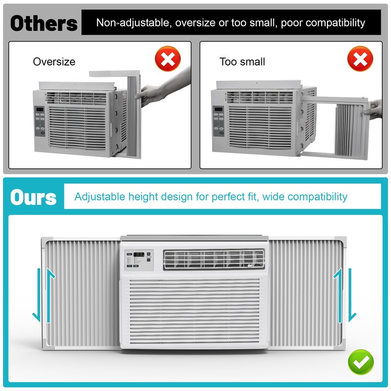 Chiligent Window AC Side Panel with Frame, Adjustable Air Conditioner
