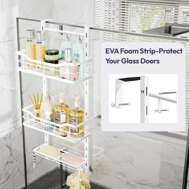 SWTYMIKI Over the Door Shower Caddy - 3 Tier Adjustable