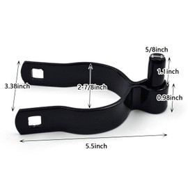 (4 Pack) 2-7/8" Pressed Steel Chain Link Fence Gate Post Hinge, Heavy-Duty Chain Link Fence Male Hinge, with Nut/Bolt - Black