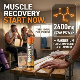 Recovery Effervescent- Orange Flavour | BCAA 2400mg with B6 and Magnesium| 3x15 Tablets| Science Fitness