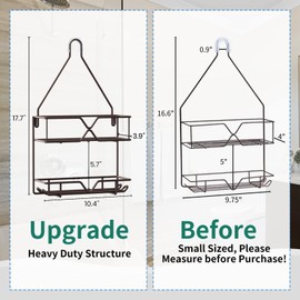 TreeLen Shower Caddy Over Shower Head Hanging Bathroom Caddy for Shower Organizer 4 Hooks Shampoo Holder-Bronze