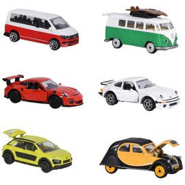 Dickie Majorette Mini Old/New Vehicles, Set of 2 212052011 Vintage 2 Pieces Set with Classic and Contemporary Model – Cast in 3 Different Designs, 7, 5 cm