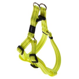 Reflective Adjustable Dog Step in Harness for Medium Dogs; matching collar and leash available, Yellow