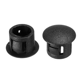 PATIKIL Hole Plugs Plastic, 50 Pcs 8mm(5/16") Screw Bumper Hole Plug Flush Snap Type Round Hole Cover Caps for Round Holes Cabinet Furniture Kitchen, Black