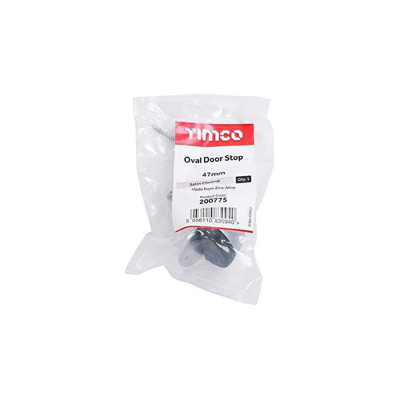 TIMCO Oval Door Stop - Satin Chrome - Floor Mounted