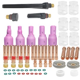 American Standard 71 Pcs TIG Welding Accessories Kit, TIG Welding Torch Stubby Gas Lens #12 Pyrex Glass Cup Kit For WP-17/18/26
