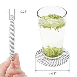 Youteer 10Pcs Cotton Coasters Set, 10 Colors Absorbent Drink Coasters for Home Decor Tabletop Protection Suitable for Kinds of Cups, 4.3 Inches.