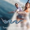 DAYLINLOVE Wave Necklace 925 Sterling Silver Turquoise Wave Pendant Ocean
