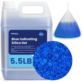 5.5LBS Silica Gel Desiccant Beads, Premium Blue Indicating Reusable Desiccant Bulk, Industry 3-5 mm Silica Beads Dehumidifier for 3D Filament, Electronic Devices, Camera, Jewelry, Safe (10PCS Bags)