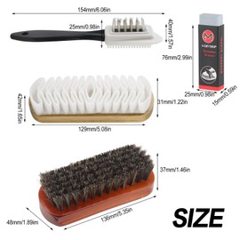Suede Shoe Brush, 4-Piece Set, Shoe Brush, Leather Brush, Suede Brush, Shoe Brush, Suede Brush for Shoes for Suede Leather, Nubuck, Suede and Suede