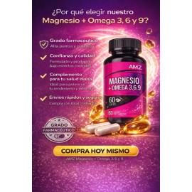 Suplemento De Magnesio Y Omega 3, 6 Y 9 Con 60 Cápsulas Amz                                                                                           