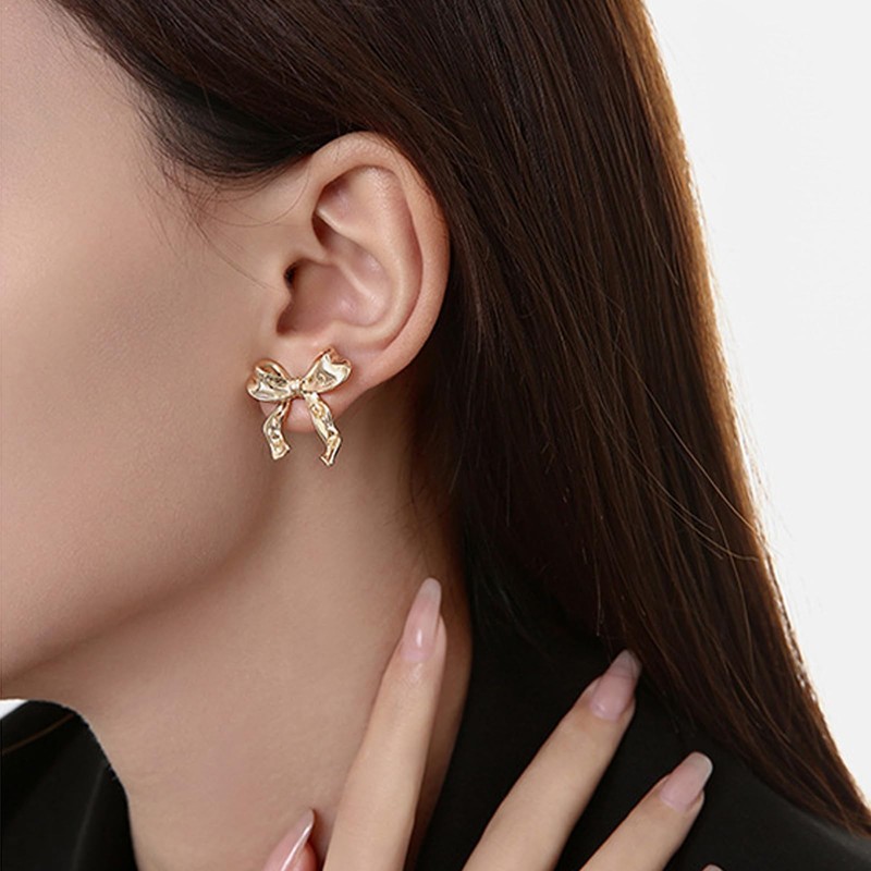 Bow Earrings for Women Rhinestone Bow Earrings Crystal Statement Dangle