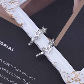 Cimenexe Bohemian Crystal Star Climber Stud Earrings Gold CZ Hollow Star Crawler Earrings Tiny Star Ear Climber Earring Retro Rhinestone Star Earrings Jewellery for Women and Girls, Zinc, No Gemstone