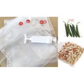 20 Counts BPA Free Med (9.1x11 Inches) and Large (11.8x11 Inches) Size Heavy Duty Reusable Vacuum Sealer Storage Bags for Freezer, Sous Vide Cooking, and Food Saver to Keep Freshness up to 5X Longer