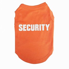 Dog Shirt T-Shirts Puppy Summer Clothing Dog Tank Top Vest Security Sweat Shirt for Small Dog Medium Dog Cat (S, Orange)