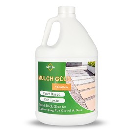 NetLea All Purpose Concentrate Rock Glue,Fast-Dry, Non-Toxic, Strong Mulch Adhesive for Landscapes, Rock Glue, Adhesive for Garden, Binder, Mulch Lock and Pea Gravel Stabilizer (3.78L, Fl Oz, 128)