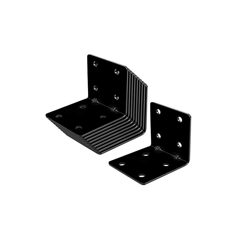 eoere 10 PCS 2-3/4" Black Steel L Right Reinforced Angle